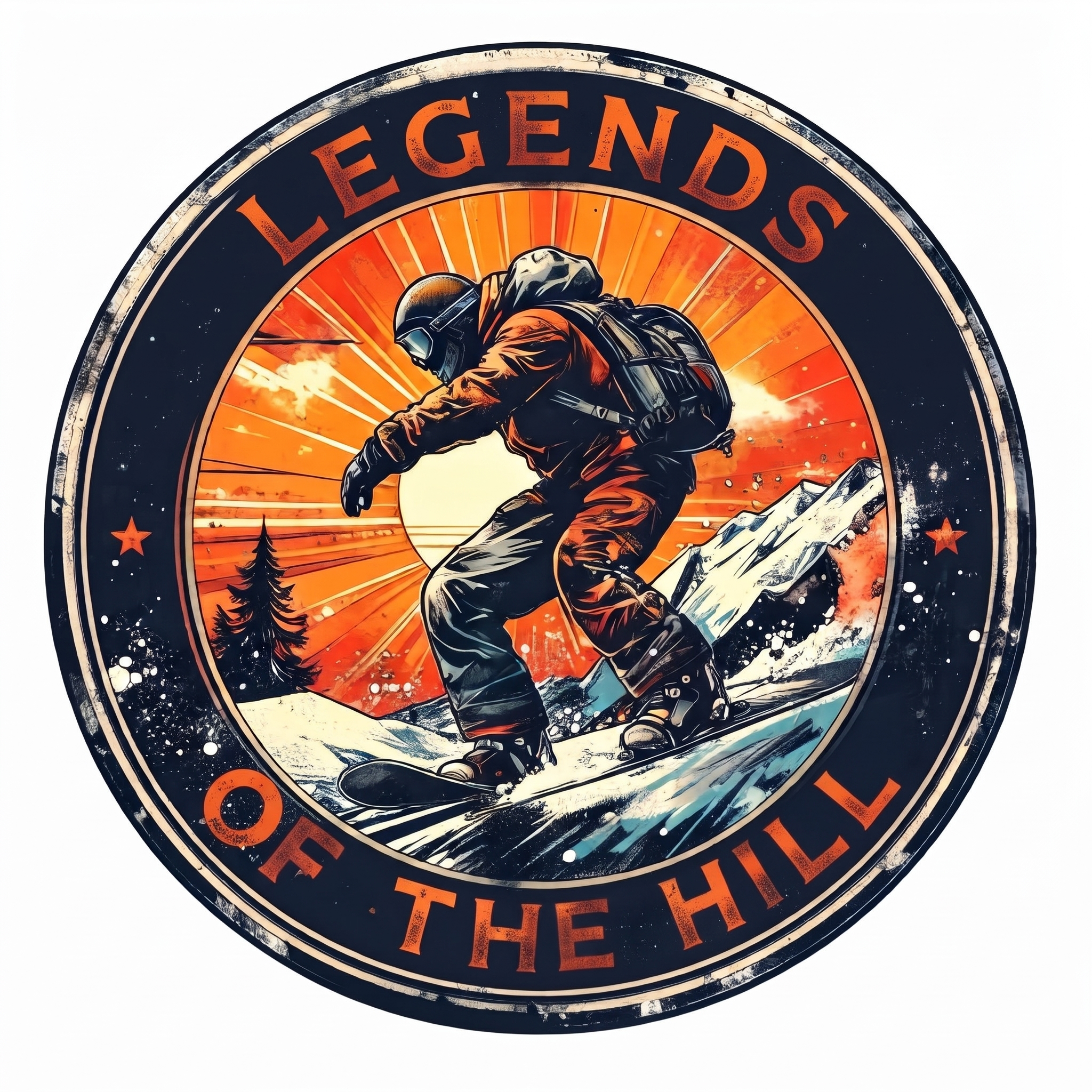 Legends of the Hill snowboarder roundel